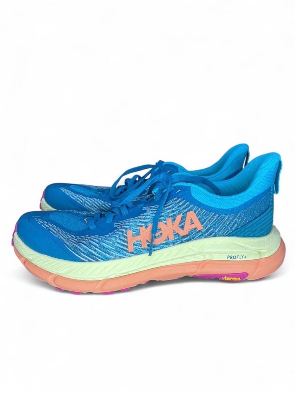 HOKA Mafate Speed 4 Trail Running Shoes Women’s 9.5B Blue Yellow Orange Trail